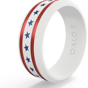 QALO Folds Of Honor Stars & Stripes Modern Silicone Unisex Ring